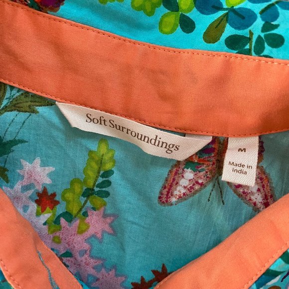 Soft Surroundings Floral Butterfly Shirt Dress Get Ready for Spring MEDIUM - Picture 6 of 9